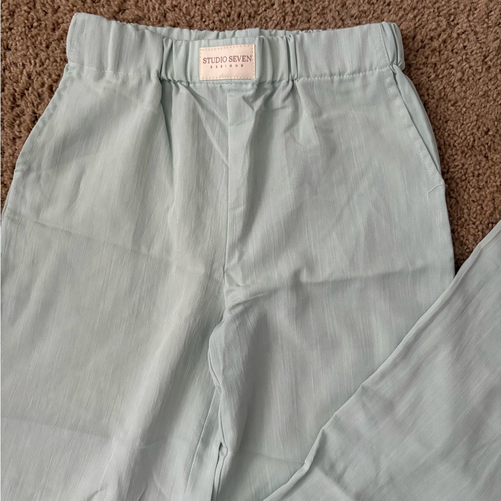 Studio Seven sage linen pant